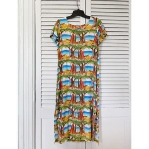 Vintage Joe Kealoha's Hawaiian Shift Dress Surfboard print, Women's XS